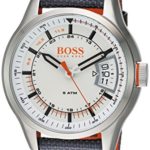 BOSS Orange Men’s ‘HONG KONG SPORT’ Quartz Stainless Steel and Nylon Casual Watch, Color:Grey (Model: 1550015)