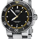 Oris Aquis Mens Date 42MM Automatic Black Face Stainless Steel Bracelet Swiss Watch 73376534127MB