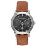 Burberry Men’s Swiss Chronograph The City Brown Leather Strap Timepiece 42mm BU9905