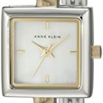 Anne Klein Women’s 109117MPTT Square Swarovski Crystal Accented Two-Tone “Illusion” Bangle Watch