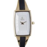 Obaku Women’s V120LGIRB  Gold Titanium Coated Slim Black Leather Watch