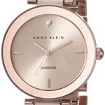 Anne Klein Women’s AK/1362RGRG Rose Gold-Tone Diamond-Accented Bracelet Watch