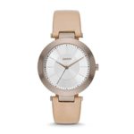DKNY Women’s ‘Stanhope’ Quartz Stainless Steel and Beige Leather Casual Watch (Model: NY2459)