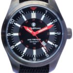 Smith & Wesson SWW-1864T Military Tritium Watch with Coated Brass Case and 3-Interchangeable Straps, Black