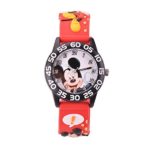 Disney Boys’ Mickey Mouse 3D Plastic Red Time Teacher Watch
