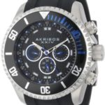Akribos XXIV Men’s AK597BU Grandiose Swiss Quartz Multi-Function Silicone Strap Watch