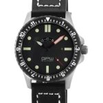 German Military Titanium Watch. GPW GMT. Sapphire Crystal. Black Leatherstrap. 200M W/R