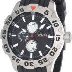 Nautica Men’s N15564G BFD 100 Multifunction Stainless Steel Black Dial Watch