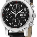 Montblanc Men’s ‘Star’ Swiss Automatic Stainless Steel and Leather Dress Watch, Color:Black (Model: 106467)