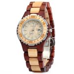 GBlife Bewell ZS-100BL Handmade Wooden Women Quartz Watch Metal Case Retro Wrist Watch