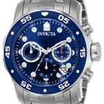 Invicta Men’s 0070 Pro Diver Collection 	Analog Chinese Quartz Chronograph 	Silver Stainless Steel Watch