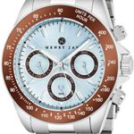 Henry Jay Mens Stainless Steel Multifunction “Specialty Aquamaster” Watch with GMT-Day-Date and Tachymeter Display