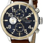 Tommy Hilfiger Men’s 1791137 Cool Sport Two-Tone Stainless Steel Watch with Leather Band