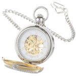 Charles Hubert 3846 Two-Tone Mechanical Picture Frame Pocket Watch