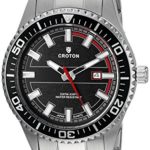 CROTON Men’s CA301289SSBK Analog Display Quartz Silver Watch