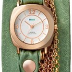 La Mer Collections Women’s LM7607 Rose-Tone/Melon Leather Watch
