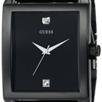 GUESS Men’s U0298G1 Dressy Diamond-Accented Watch with Black-Mesh Deployment Buckle