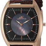 Adee Kaye Men’s Quartz Stainless Steel and Leather Casual Watch, Color:Brown (Model: AK2200-MRG/BK)