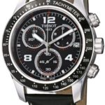 Tissot Men’s T0394171605702 V 8 Stainless Steel Chronograph Watch With Black Leather Strap