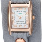 La Mer Collections Women’s Quartz Metal and Leather Casual Watch, Color:Grey (Model: LMSTW3003)