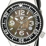 Swiss Legend Women’s 11044P-01MOP Neptune Black Mother-Of-Pearl Dial Black Silicone Watch