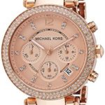 New Michael Kors Chrono Tortoise Rose Gold Tone Bracelet Ladies Watch MK5538