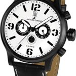 Jacques Lemans Porto 1-1794D 49mm Ion Plated Stainless Steel Case Calfskin Mineral Men’s Watch