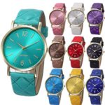 Yunanwa 10 Pack Women Men Unisex Platinum Watches Geneva Roman Leather Band Analog Quartz Wrist Watch