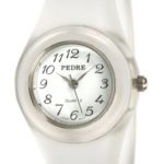 Pedre Women’s Silver-Tone Clear Frosted Acrylic Bangle Watch # 3330SX