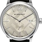 Burberry Men’s BU10008 Check Stamped Round Dial Watch, 40mm