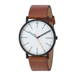 Skagen Men’s ‘Signatur’ Quartz Stainless Steel and Leather Casual Watch, Color:Brown (Model: SKW6374)