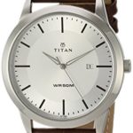 Titan Men’s ‘Neo’ Quartz Metal and Leather Watch, Color:Brown (Model: 1584SL03)