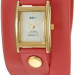 La Mer Collections 00108 Wanderlust Gold-Tone Watch with Synthetic Leather Bracelet
