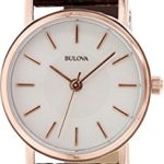 Bulova Women’s 98V31 Stainless Steel Watch With Brown Leather Band