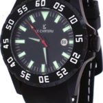 Le Chateau #7075MGUN_BLK Men’s Dynamo Collection Black Dial Silicone Band Automatic Watch