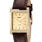 Seiko Men’s SUP896 Gold-Tone and Brown Leather Solar-Power Dress Watch
