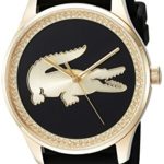 Lacoste Women’s ‘VICTORIA’ Quartz Gold-Tone and Leather Casual Watch, Color:Black (Model: 2000968)
