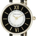 Anne Klein Women’s AK/2178BKGB Swarovski Crystal Accented Gold-Tone and Black Ceramic Bracelet Watch