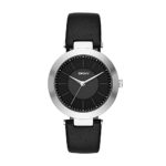 DKNY Women’s ‘Stanhope’ Quartz Stainless Steel and Black Leather Casual Watch (Model: NY2465)