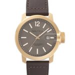 Nautica Men’s ‘SYDNEY’ Quartz Stainless Steel and Leather Casual Watch, Color:Brown (Model: NAPSYD005)
