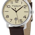 Stuhrling Original Men’s 695.02 Symphony Swiss Quartz Date Brown Leather Strap Watch