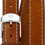Michele Womens 18mm Saddle Calfskin Leather Double Wrap Strap