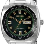 Seiko Men’s SNKM97 Analog Green Dial Automatic Silver Stainless Steel Watch