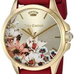 Juicy Couture Women’s ‘Jetsetter’ Quartz Gold-Tone and Silicone Quartz Watch, Color:Red (Model: 1901484)