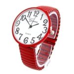 Red Super Large Face Stretch Band Fashion Watch