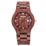 Mens Vintage Wooden Wrist Watch SKONE Lightweight Analog Quartz Watch
