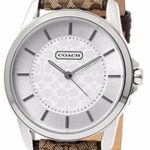 Coach Womens 14601506 Classic Signature Fabric Leather Strap Oversized Watch