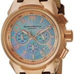 Technomarine Men’s ‘Sea’ Quartz Stainless Steel and Leather Casual Watch, Color:Brown (Model: TM-715025)