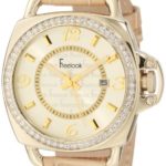 Freelook Unisex HA1093G-3 Stainless Steel Watch with Leather Band and Swarovski Crystals