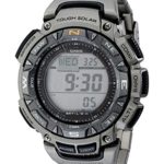 Casio Men’s PAG240T-7CR Pathfinder Triple-Sensor Stainless Steel Watch with Titanium Bracelet